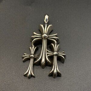 Chrome Hearts Triple Fat Cross Pendant 925 Silver 2020